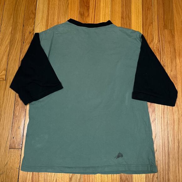 Vintage Coca-Cola T-Shirt Baseball Green Black Colorblock Elbow Sleeve Distress - Picture 9 of 11